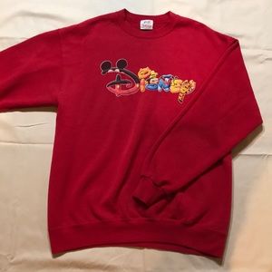 SOLD Rare Red Vintage Disney Font Crew Neck.